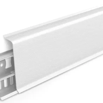 Напольный ПВХ плинтус Идеал Деконика 70 мм Белый 001