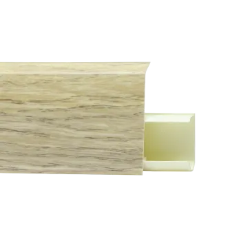 Напольный ПВХ плинтус TERA 72 мм Белый Ясень 739