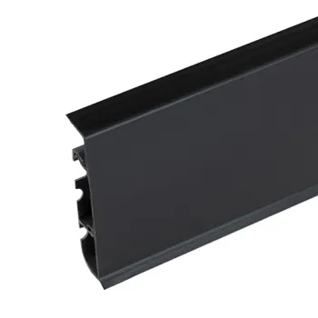 Напольный ПВХ Плинтус Cezar Hi Line Prestige М090 Черный Матовый 75 мм