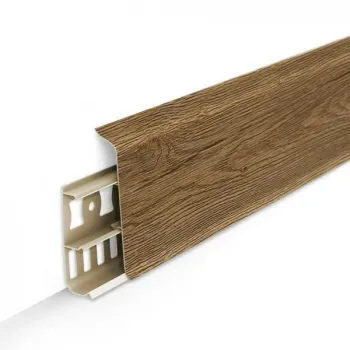 Напольный ПВХ плинтус Идеал Деконика 70 мм Дуб Рустик 211