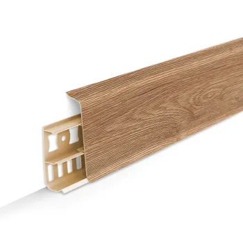 Напольный ПВХ плинтус Идеал Деконика 70 мм Дуб Янтарный 221