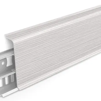 Напольный ПВХ плинтус Идеал Деконика 70 мм Ясень Бьянко 255