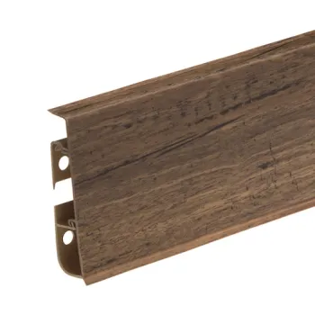 Напольный ПВХ Плинтус Cezar Hi Line Prestige М287 Орех Блюз Матовый 75 мм