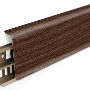 Напольный ПВХ плинтус Идеал Деконика 70 мм Орех 291